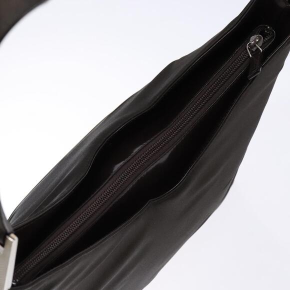 GUCCI Bamboo Shoulder Bag Nylon Khaki Silver 001 1638 Auth  GUCCI Shoulder Bag Nylon Brown Silver 001 001